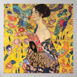 Affiche Gustav Klimt - Lady with Fan