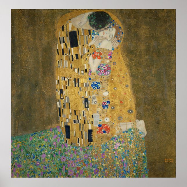 Affiche Gustav Klimt - Le baiser (Devant)