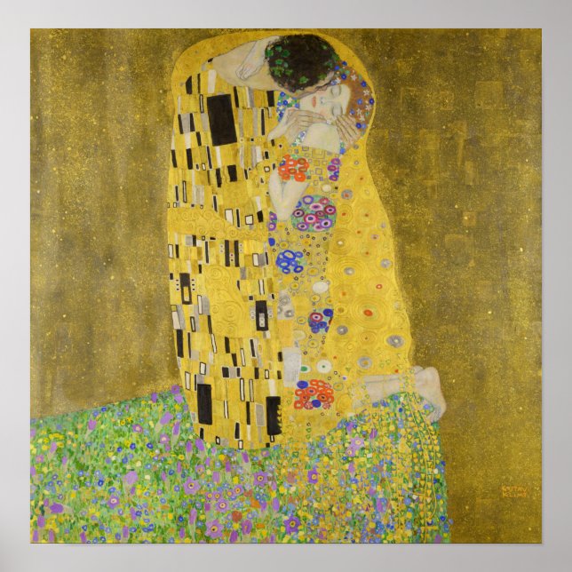 Affiche Gustav Klimt - Le baiser (Devant)