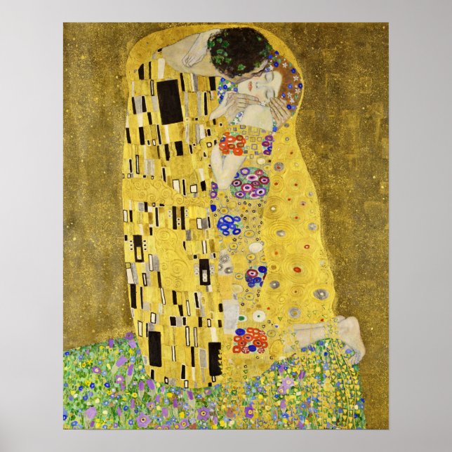 Affiche Gustav Klimt - Le baiser (Devant)