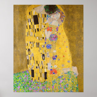 Affiche Gustav Klimt Le Zoom Vertical Kiss