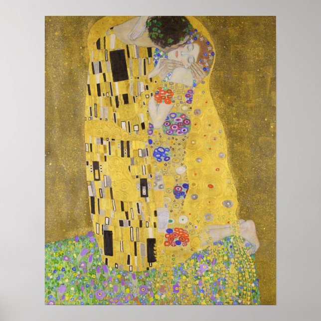 Affiche Gustav Klimt Le Zoom Vertical Kiss (Devant)