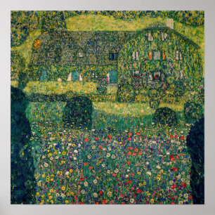 Affiche Gustav Klimt - Maison de campagne de l'Attersee