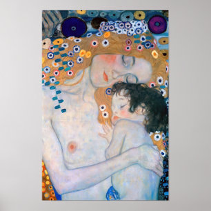 Affiche Gustav Klimt - Mère et Enfant