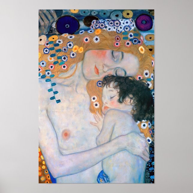 Affiche Gustav Klimt - Mère et Enfant (Devant)