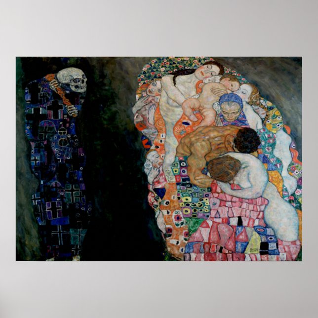 Affiche Gustav Klimt - Mort et vie (Devant)