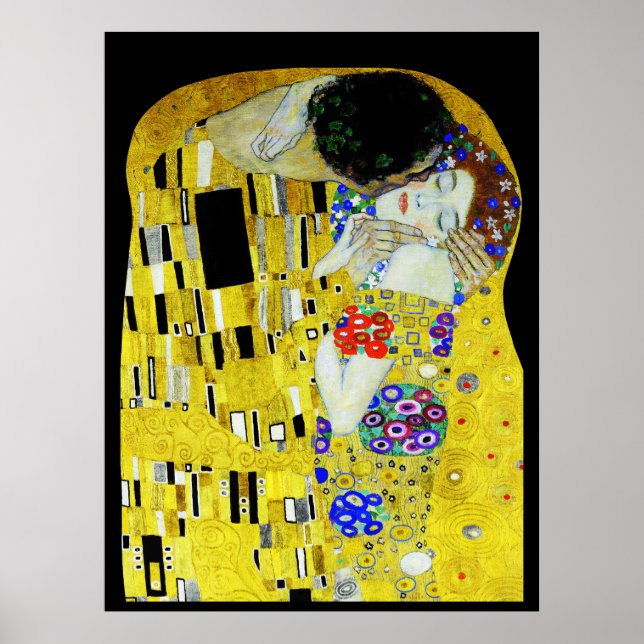 Affiche Gustav Klimt peinture art Baiser Amour (Devant)