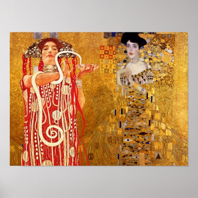 Affiche Gustav Klimt, peintures Collage, Art combiné (Devant)