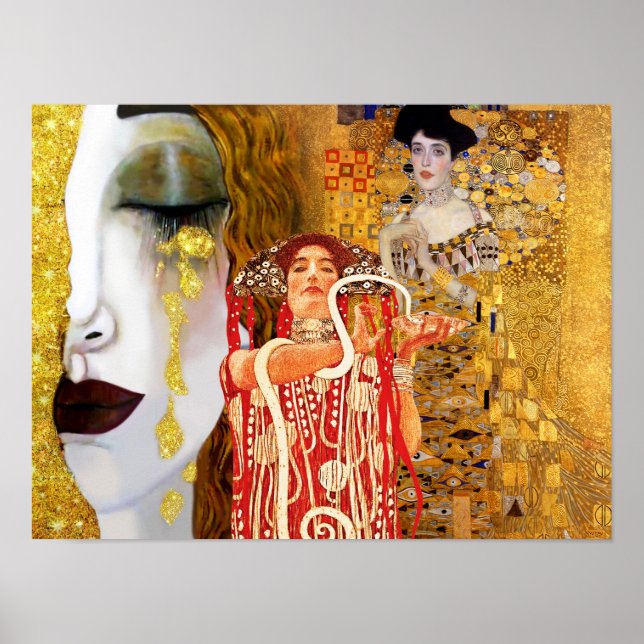 Affiche Gustav Klimt, peintures Collage, Art combiné (Devant)
