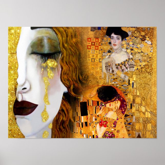 Affiche Gustav Klimt, peintures Collage, Art combiné (Devant)