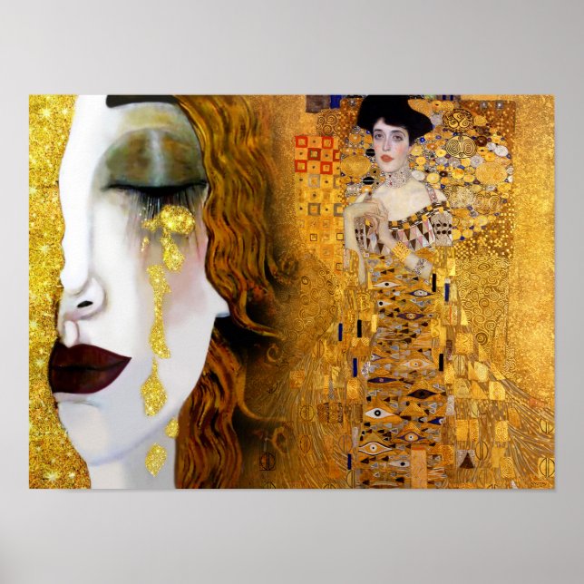 Affiche Gustav Klimt, peintures Collage, Art combiné (Devant)