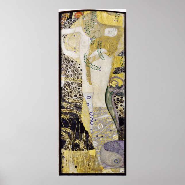 Affiche Gustav Klimt - Petites amies des serpents d'eau (Devant)