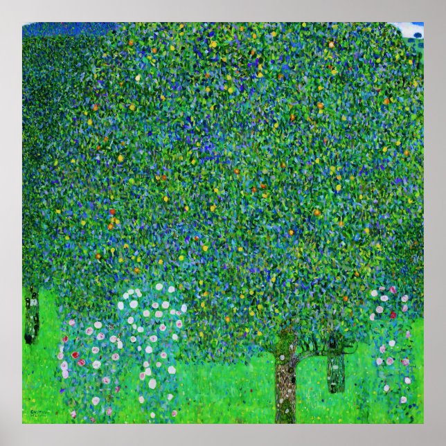 Affiche Gustav Klimt - Rosiers sous les arbres (Devant)