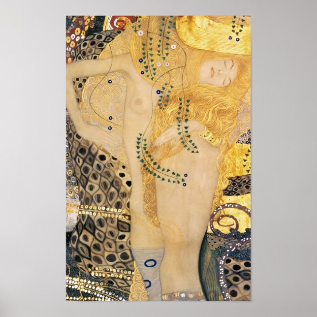 Affiche Gustav Klimt - Serpents d'eau I (Devant)