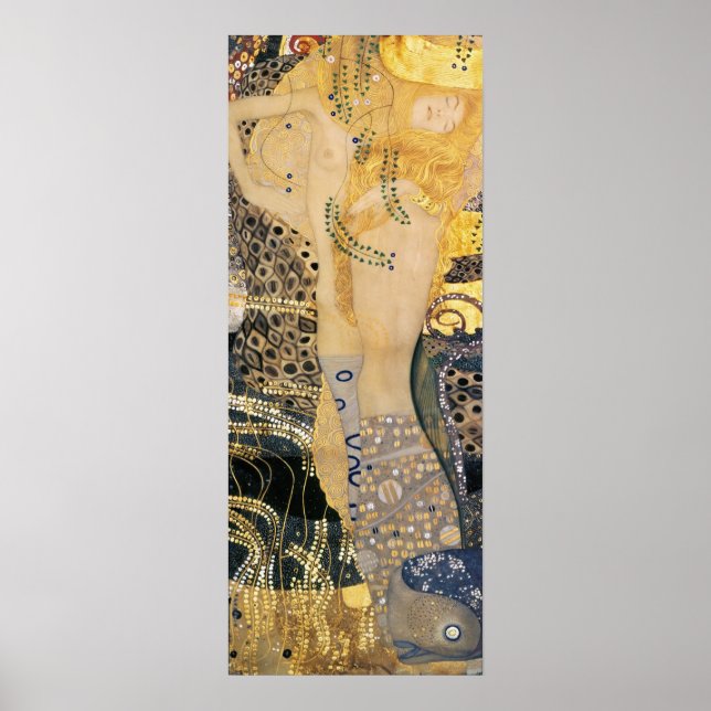 Affiche Gustav Klimt - Serpents d'eau I (Devant)