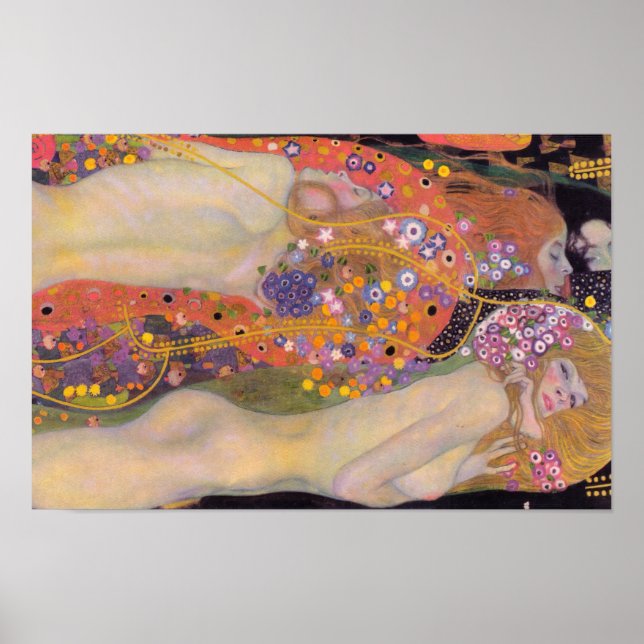 Affiche Gustav Klimt - Serpents d'eau II (Devant)