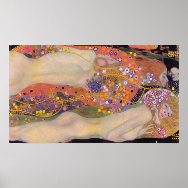 Affiche Gustav Klimt - Serpents d'eau II (Devant)