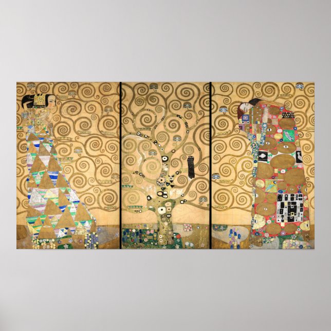 Affiche Gustav Klimt - Stoclet Frieze Arbre de vie (Devant)