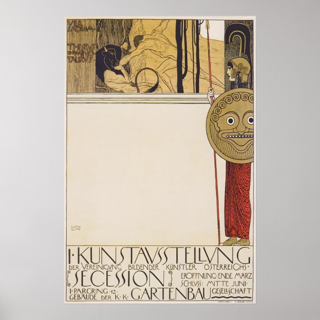 Affiche Gustav Klimt Vienna Secession Exhibition Art Print (Devant)