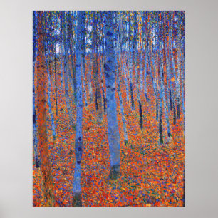 Affiche Gustav Klimt's Beech Grove I famous painting 