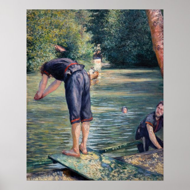 Affiche Gustave Caillebotte - Baigneurs, bord de l'Yerres (Devant)