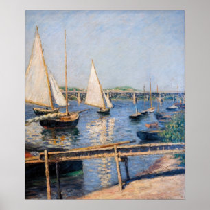 Affiche Gustave Caillebotte - Bateaux à voile à Argenteuil