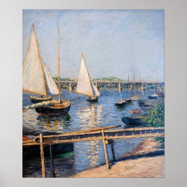 Affiche Gustave Caillebotte - Bateaux à voile à Argenteuil (Devant)