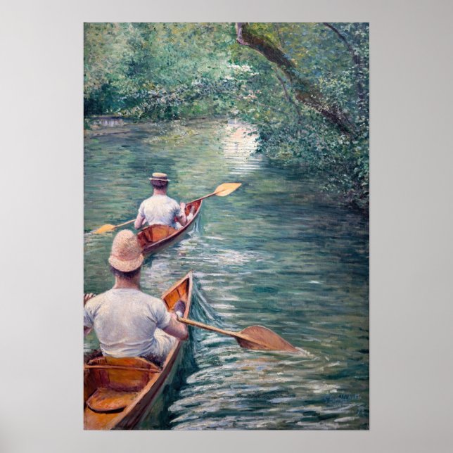 Affiche Gustave Caillebotte - Canoës sur l'Yerres (Devant)