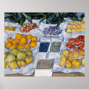 Affiche Gustave Caillebotte - Fruits disposés sur un étala