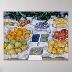 Affiche Gustave Caillebotte - Fruits présentés sur un socl