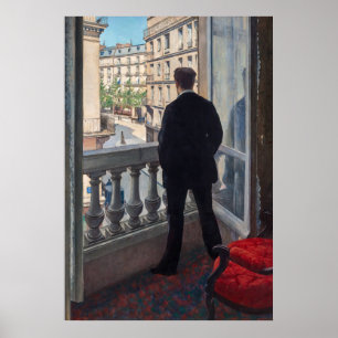 Affiche Gustave Caillebotte - Homme à la fenêtre