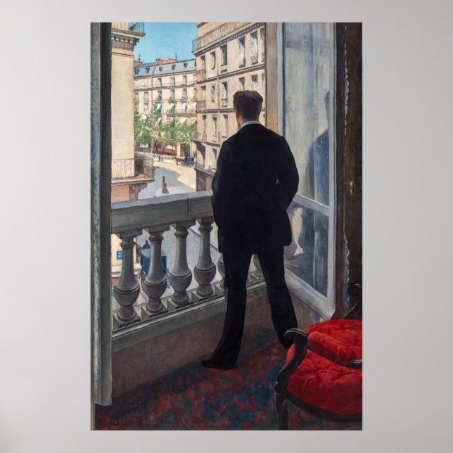 Affiche Gustave Caillebotte - Homme à la fenêtre (Devant)