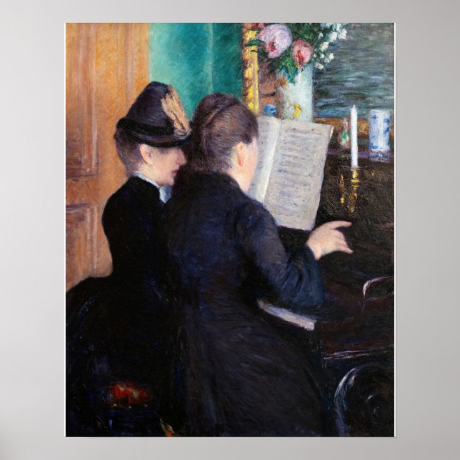 Affiche Gustave Caillebotte - La Leçon de piano (Devant)