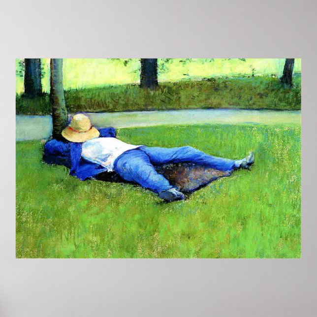 Affiche Gustave Caillebotte - La Sieste, (Devant)