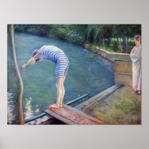 Affiche Gustave Caillebotte - Le Baigneur / Le Plongeur