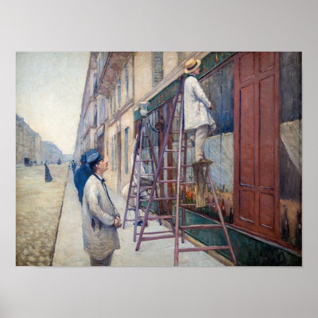 Affiche Gustave Caillebotte - Les peintres en bâtiment (Devant)