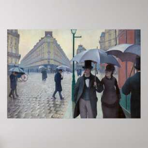 Affiche Gustave Caillebotte - Rue de Paris, temps de pluie