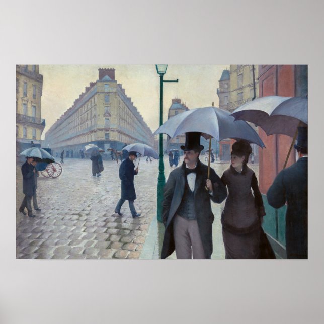 Affiche Gustave Caillebotte - Rue de Paris, temps de pluie (Devant)