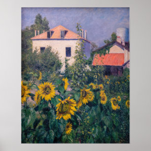 Affiche Gustave Caillebotte - Tournesols, Jardin