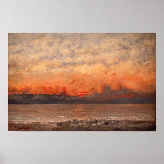 Affiche Gustave Courbet - Coucher de soleil (Devant)