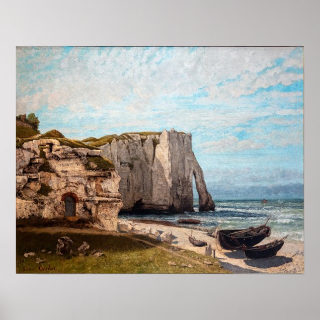 Affiche Gustave Courbet - Falaises à Etretat après la temp (Devant)