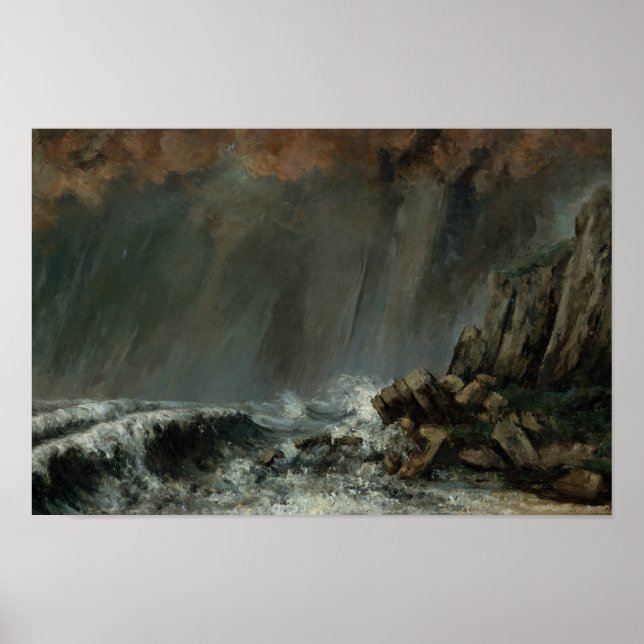Affiche Gustave Courbet - Marine : le pourtour (Devant)