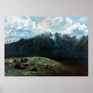Affiche Gustave Courbet Panoramic View of the Alps
