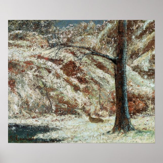 Affiche Gustave Courbet - Paysage hivernal (Devant)