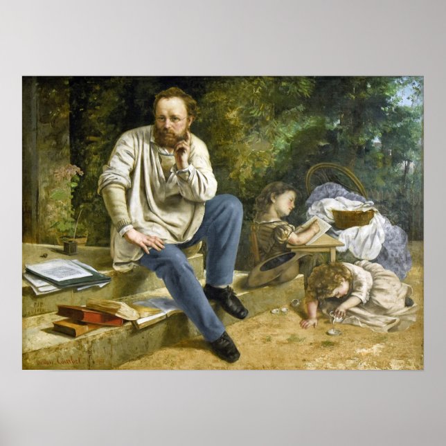 Affiche Gustave Courbet  - Pierre Proudhon & Children (Devant)