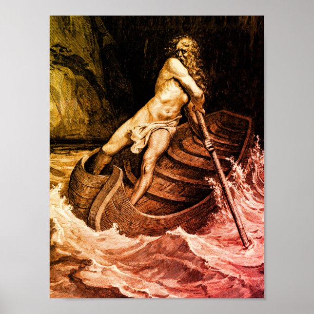 Affiche Gustave Doré - Caron Rowing/Dante's Inferno (Devant)