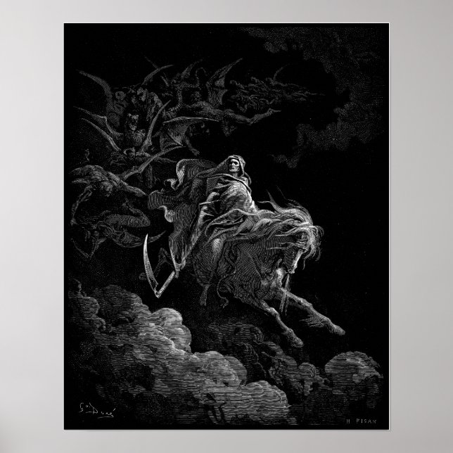 Affiche Gustave Dore Death on the Pale Horse (Devant)