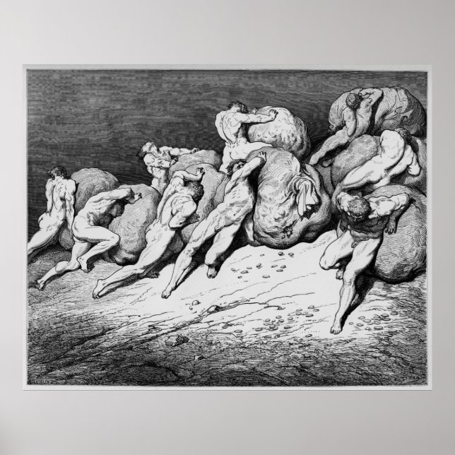 Affiche Gustave Dore Engraving Dante Inferno Illustration (Devant)