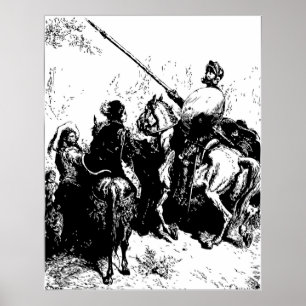 Affiche Gustave Dore Engraving Don Quichotte Illustration
