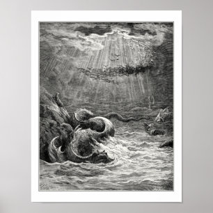 Affiche Gustave Dore : reptile avec frai abondant